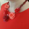 Chaînes Mode Acrylique Bijoux Femmes Rétro Collier Grande Rose Fleurs Ornements Pour Femme Années CadeauxChaînes