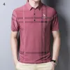 Polos masculinos Hazzys Summer Golf Mannevas curta Homens de meia-idade Milk leite casual seda de t-shirt masculina roupas de seda de seda de seda masculina Men 230311