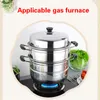 Double Boilers CAKEHOUD Multifunctional Largecapacity Cooking Pot For Household Stainless Steel Twolayer And Threelayer Thick Steam Soup 230311