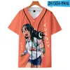 Heren t shirts niet speelgoed met me Miss Nagatoro Baseball T-shirt 3d dames mannen mannen korte mouw anime t-shirt Harajuku streetwear boy girls tee