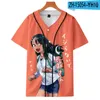 Herr t-skjortor inte leker med mig miss nagatoro baseball t-shirt 3d kvinnor män kort ärm anime tshirt harajuku streetwear pojke flickor tee