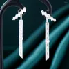 Dingle örhängen Godki Maxi African Pendant for Women Wedding Party Cubic Zircon Dubai Bridal Earring Boucle D'Oreille 2023