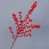 Decorative Flowers Artificial North American Holly Fruit Plastic Red Rich Diy Year Flower Arrangement Decoration Ornaments