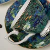Van Gogh Cozes de café The Starry Night Art Painting Tapa de chá Coffe canecas óssea porcelana xícaras de chá de caneca e pires