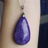 Collane con ciondolo Collana di perline con goccia d'acqua femminile in charoite naturale viola genuina pietra 40 23 12 mm