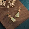 Stud Earrings Elegant And Fashionable Women's Cloud Drop Imitation Jade Chinese Style Cheongsam Enamel Jewelry