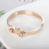 Bangle JINHUI Trend Cubic Zirconia Charm Bracelet For Women Men Round Crystal Stainless Steel High Quality Disc Bangles Jewelry Gift