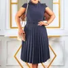 Casual Dresses 2023 Ladies Summer Night Shinny Dress Elegant Women Pleasted For Evening Robe Full Sleeve Party