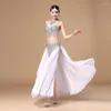 Traje profissional de dança profissional da barriga 4 PCs Conjunto de cinto de sutiã colar florido 34b/c 36b/c 38b/c 2 cores