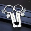 Клавки 2pcs наш первый домашний дом Keyring House House Hounding Caychain прекрасный подарок для пары владельца из нержавеющей стали Dropship