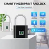 Deursloten kerui keyless USB oplaad vingerafdrukvergrendeling SMART hangslot waterdichte deurslot 0,2Sec ontgrendeling draagbare antitheft hangslot zink 230311