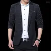 Mäns kostymer Blazer Masculino 2023 Autumn Winter Fashion Plaid Men Casual Slim Social Business Terno Jacket