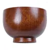 Bowls 6X Wooden Soup Bowl Healthy Container Vintage Dinner Tableware Kitchen Accessories