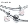 925 Silber Fit Pandora Original Charms DIY Anhänger Frauen Armbänder Perlen Muttertagsgeschenk Mutter und Tochter Perlen