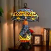 Bordslampor Woerfu 40cm Tiffany Lamp European Dragonfly Lampshade Light Creative Bar Cafe Stained Glass