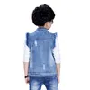 Waistcoat barn kläder barn denim bomull våren höstväst pojkar maistcoat barn casual allmatch topps baby jacka 413 230311