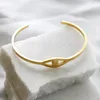 Bangle Simple Eye Gold Plated Stainless Steel Classic Charm For Women Men Couple Princess Fashion Trendy Jewelry