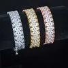 Bracelet Style Européen Cristal Brillant CZ Pierre Pulseira Couleur Or Rose/Or/Blanc Bracelets Porte-Bonheur Bracelets B-0151