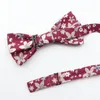 Bow Ties Fashion Floral Cotton Print Bowtie Slips för män Bröllop GOOMS PUTAL CASUAL TUXEDO Gift Tie Shirt Accessory