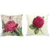 Travesseiro 2x Floral/Flower Flow Decorative Cushion Cover Sofá decorativo (Flor de Rose Flowerrose 1)