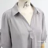 Women's Polos Women Blouse Loose Shirt Long With Middle Sleeves For