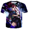 Hommes T-shirts 2023 Mode League Of Legends KDA Akali 3D Imprimé T-shirt Hommes Femmes D'été Casual À Manches Courtes Anime Harajuku Style Tops