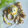 Baby Teethers Toys BPA Free Crochet Baby Teether born Dummy Holder Pacifier Clips Teething Bracelets Cute Soother Chain Infants Rattle Teether 230311