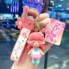 Schlüsselanhänger Nette 3D Sakura Mädchen Schlüsselbund Band Original Rosa Kawaii Silikon Tasche Rucksack Anhänger Für Frauen Dame Schlüsselanhänger Geschenk Zubehörschlüssel