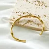 Bangle roestvrij staal goudkleur bamboe joint open trendy voor vrouwen mannen romantisch feest mode eenvoudige sieraden