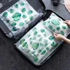 収納バッグ植物透明な旅行パッキングバッグ化粧品女性PVCスモール大型トイレタリーウォッシュキットビューティーバスメイクポーチセット