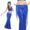 Stage Wear Belly Dance Hanches Écharpe Taille Chaîne Paillettes Bandage Ceinture Bellydance 9 Couleurs