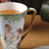 Keramische mug coffe cup bot china porseleinen theekopjes met lepel grote capaciteit 500 ml drinkware bruiloft decoratie accessoires