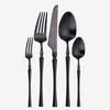 Dinnerware Sets 5Pcs Set Full Silver Stainless Steel Flatware Matte/gloss Kitchenware Wedding Cutlery Western Fork Knife Spoon