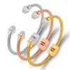 Bangle Double Round Crystals Bracelets Bracelets для женщин мужчина из нержавеющей стали роскошные браслеты свадьба Женщины ювелирные изделия