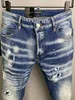 DSQ PHANTOM TURTLE Herren-Jeans, Herren-Luxus-Designer-Jeans, dünn, zerrissen, cooler Typ, lässiges Loch, Denim, modische Marken-Passform, Me247G