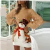 Sukienki swobodne świąteczne kobiety ubrania bodycon mini sukienka jesienna latarnia rękaw damski szata drukarnia vestidos de mujer