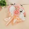 Decorative Flowers Pink Wedding Bridal Bouquet Bridesmaid Decoration Home European Style Rose Flower Gift Holiday Party Supplies