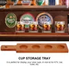 Cups Saucers Flight Tray S Board Serving Beer Tasting Holder Paddle Sampler Wood Whiskey Tequila Cup Rack Wooden Storage Bar