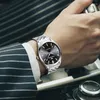 Нарученные часы Fngeen Fashion Blue Pointer Scale Business Watch Mens Quartz Watch Водонепроницаемые ремешки из нержавеющей стали просто