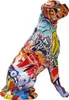 装飾的なオブジェクトの図形の創造的な塗装済みアートウォータートランスファールームカラーボクサー犬の装飾ホームエントランスワインキャビネットオフィス装飾樹脂クラフト230311