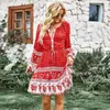 Casual Dresses Slim Fit Slimming Bohemian Holiday Dress 2023 Spring And Autumn Four Seasons Floral Loose A-Line