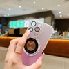 Hollow Logo Hole Magnetic Phone Case Compatible Magsafe laddning för iPhone 14 plus 13 12 11 Pro Max Glittering Powder Gradient Cover med Lens Film Anti Drop