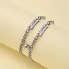 Charm Bracelets 2pcs/set Stainless Steel Bracelet Couple Matching Gifts Women Chain Link Magnetic LOVE Friendship Family Jewelry