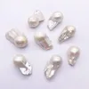 Perles 1 pièces irrégulière forme ronde blanc baroque perle d'eau douce naturelle pour bijoux à bricoler soi-même collier boucle d'oreille Bracelet pendentif