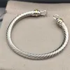 Pulseras de joyería de diseñador Mujer Cable trenzado Pulsera para hombre 5 mm Brazalete Charm Moda de lujo Brazalete de alambre Plata Exquisito Accesorios de joyería simples para mujeres