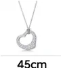 Nya Sier Gold Jewelry Love Halsband Diamonds Designer Heart Pendant For Women Män Par Fashion Wedding Party Valentine Gift Offical Label