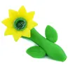 Latest Colorful Silicone Sunflower Style Pipes Herb Tobacco Oil Rigs Glass Hole Filter Bowl Portable Handpipes Smoking Cigarette Hand Holder Tube