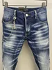 DSQ PHANTOM TURTLE Herren-Jeans, Herren-Luxus-Designer-Jeans, dünn, zerrissen, cooler Typ, lässiges Loch, Denim, modische Marken-Passform, Me196W