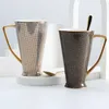 Céramique tasse coffre tasse de luxe cadeau os porcelaine cafée de grande capacité en porcelaine dynamique cadeau d'anniversaire