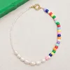Choker CreativeVintage wyjątkowość Elementy dla kobiet ponadczasowe perłowe turkusowe kamień naszyjnik barokowa perła słodkowodna
